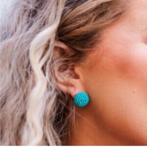 J crew -3D beaded stud earrings